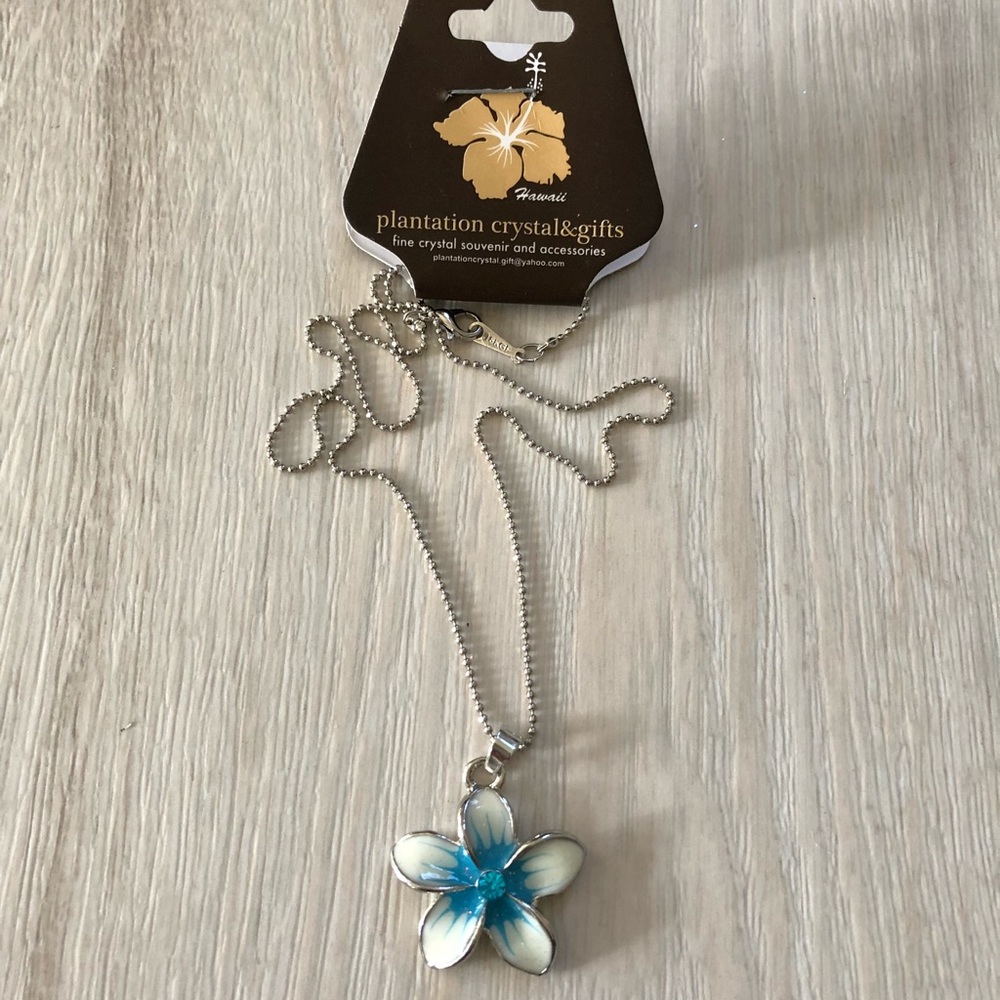 NWT Hawaiian Silver PLUMERIA Pendant Necklace